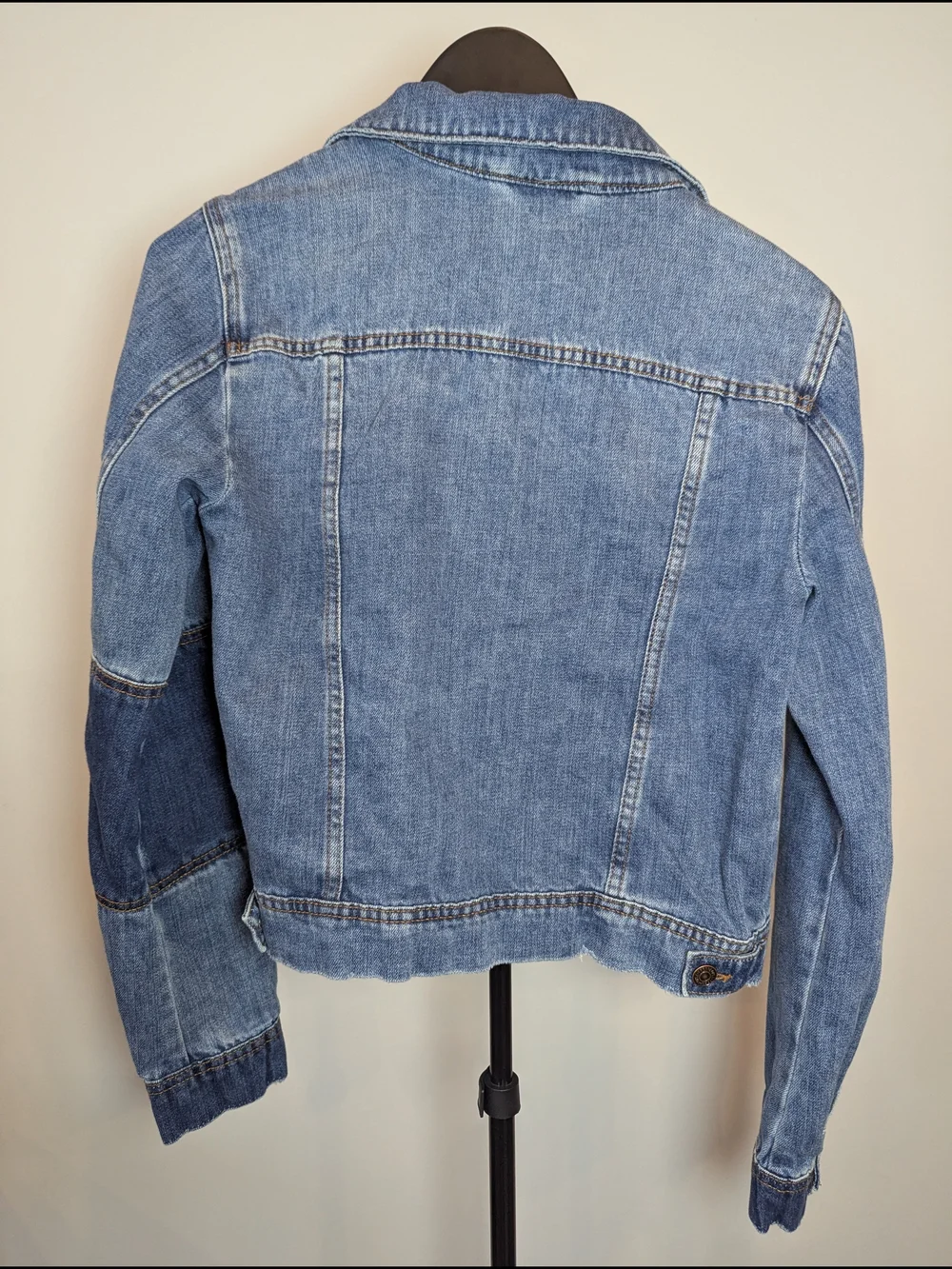 Free People Women's Size S Rumors Seamed Denim Indigo Acid Wash Blue Jacket - Picture 9 of 11